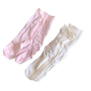 🌵Vintage Set Of 2 Pink & White Socks Tights🌵